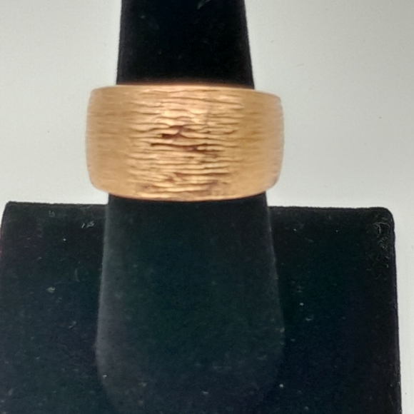 18k ROSE GOLD OVER BRONZE SATIN FINISH CIGAR BAND RING SIZE 8 - Picture 2 of 4